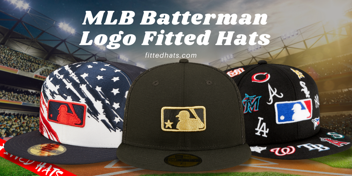 MLB Logo Hats MLB Batterman Fitted Hats MLB Umpire Fitted Caps