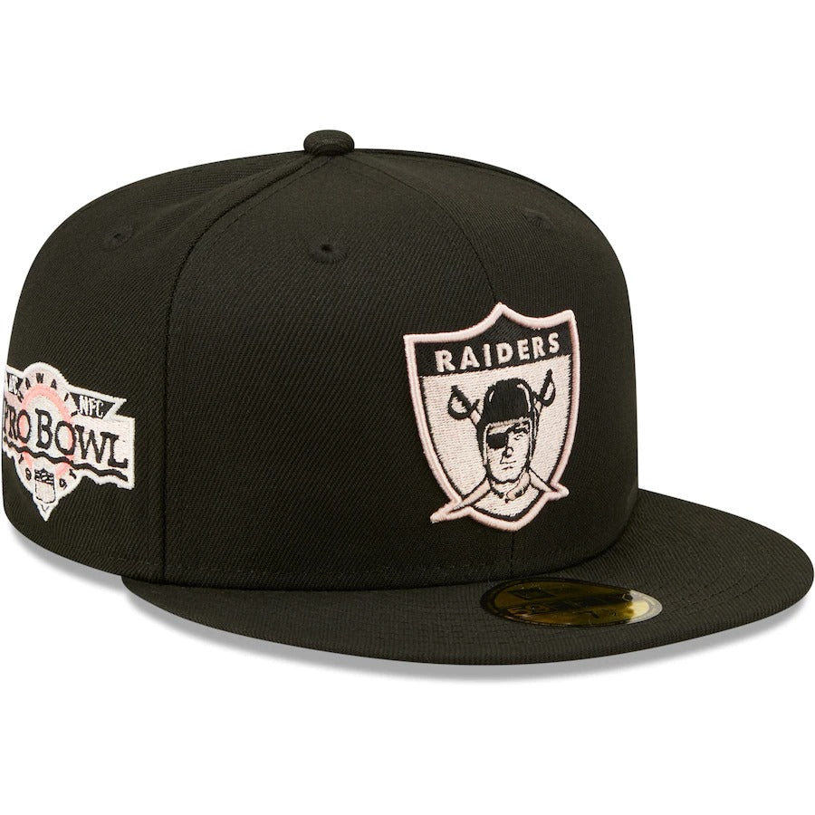 NFL Las Vegas Raiders Logo on Pink w/Black Palm 2-Tone No Slip