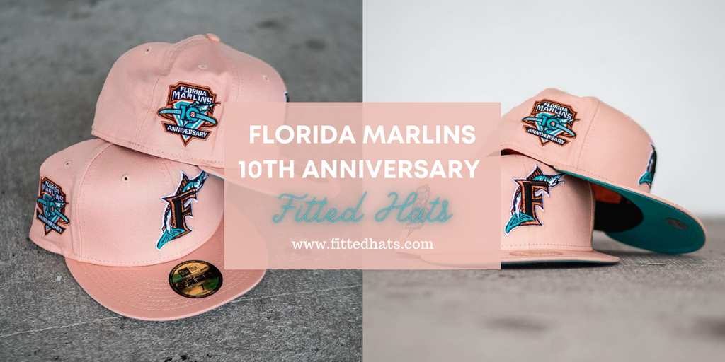 Florida Marlins 10th Anniversary Blush Fitted Hat