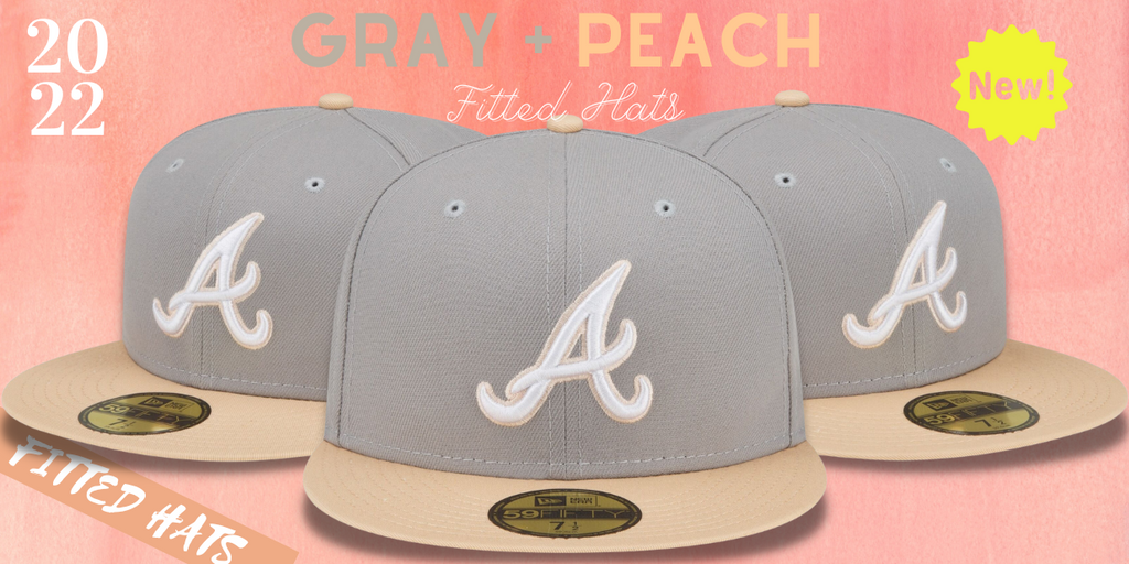 Gray Peach Fitted Hat Purple undervisor