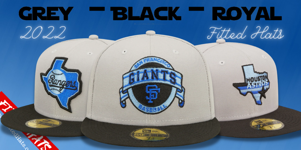 MLB Grey + Black + Royal Blue Fitted Hats Starting To Pop Up (July 21st)