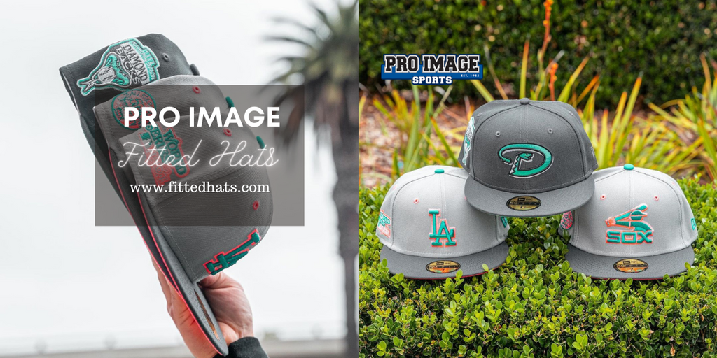 Grey & Teal Fitted Hats