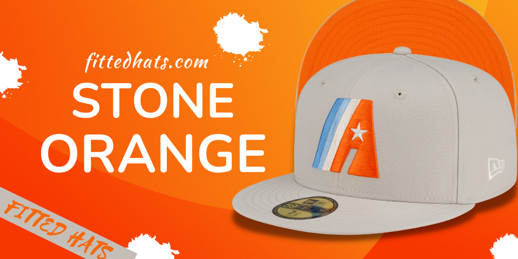 Stone Orange Fitted Hats