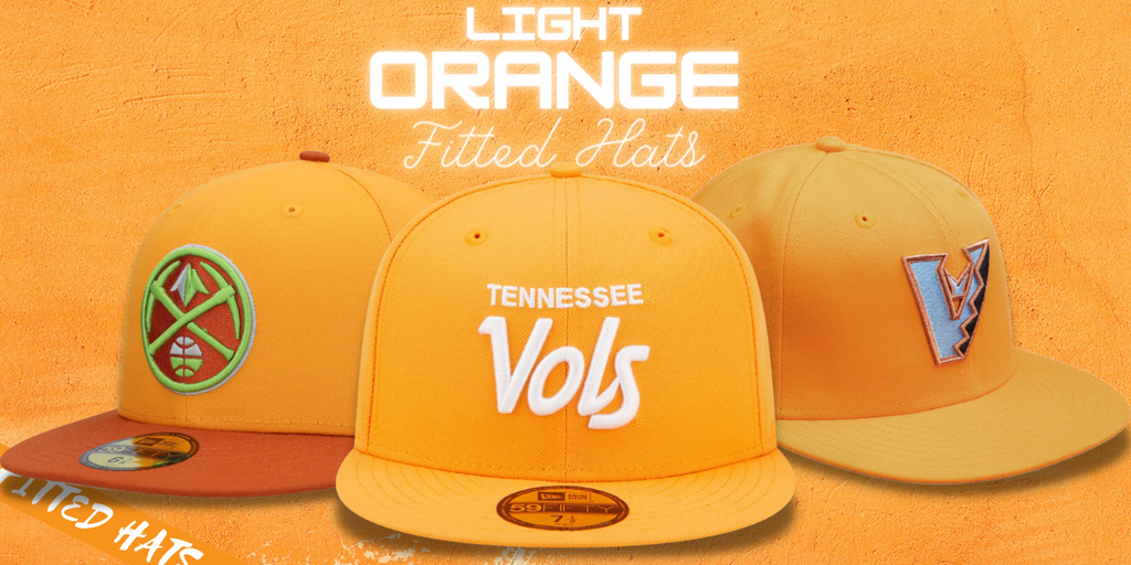 Light Orange Fitted Hats