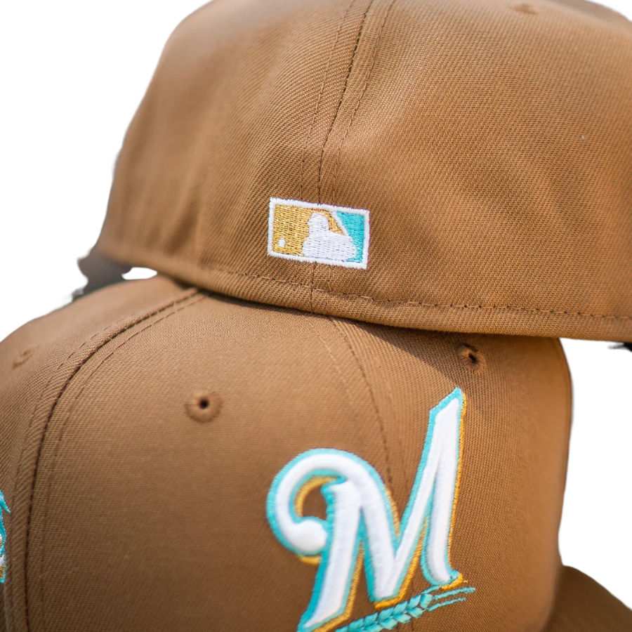 New Era Milwaukee Brewers 2002 All-Star Game Khaki/Teal 59FIFTY Fitted Hat