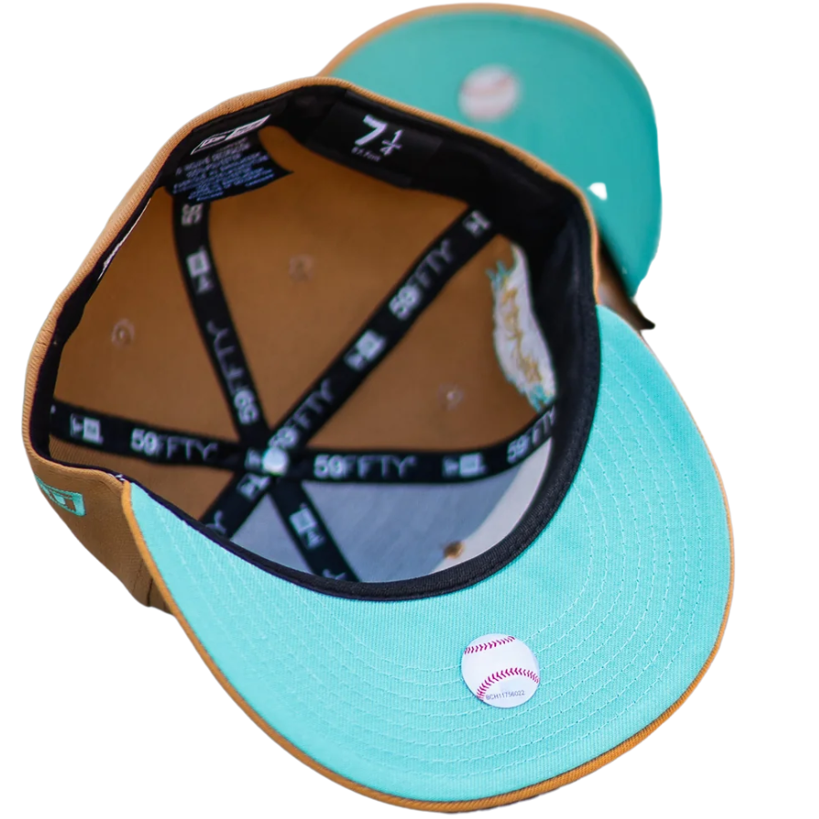 New Era Milwaukee Brewers 2002 All-Star Game Khaki/Teal 59FIFTY Fitted Hat