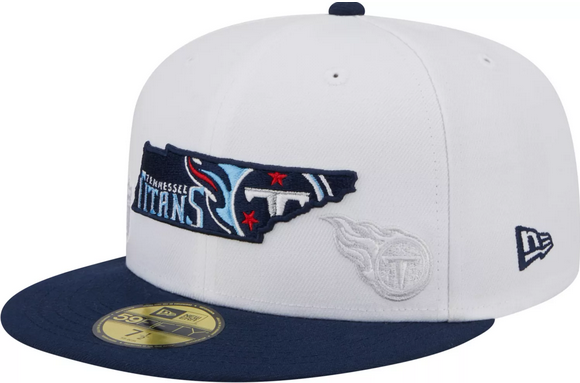 New Era Tennessee Titans White State 2023 59FIFTY Fitted Hat