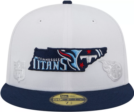 New Era Tennessee Titans White State 2023 59FIFTY Fitted Hat