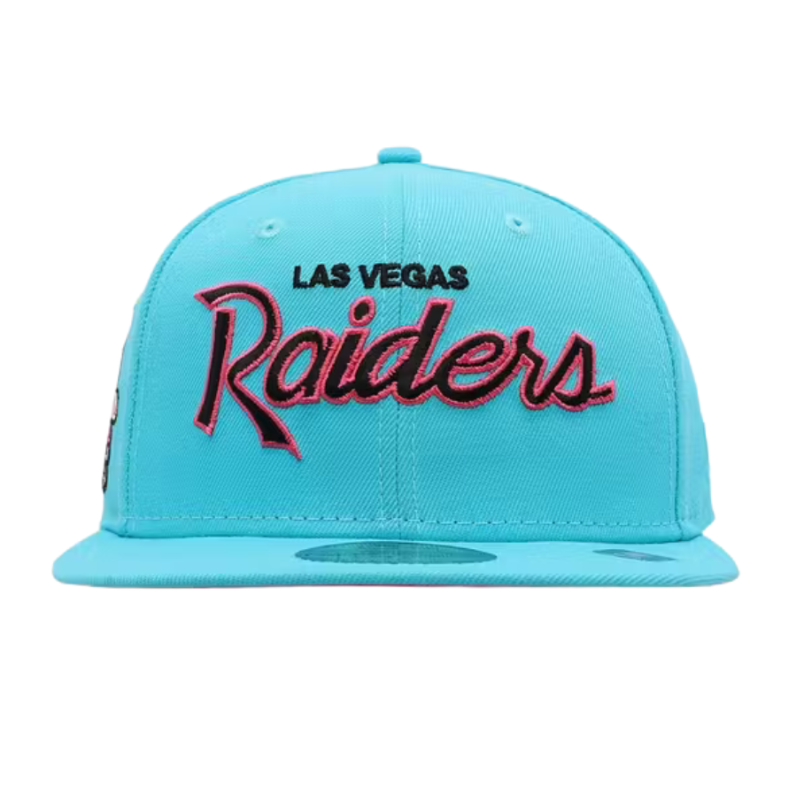 Las Vegas Raiders NFL TEAM-SCRIPT Heather Grey Fitted Hat