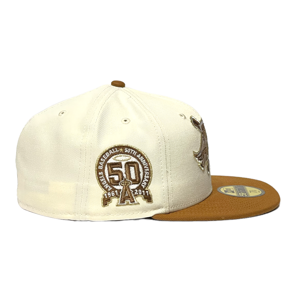 New Era Anaheim Angels 50th Anniversary "Horchata Pack" Chrome/Toasted Peanut 59FIFTY Fitted Hat