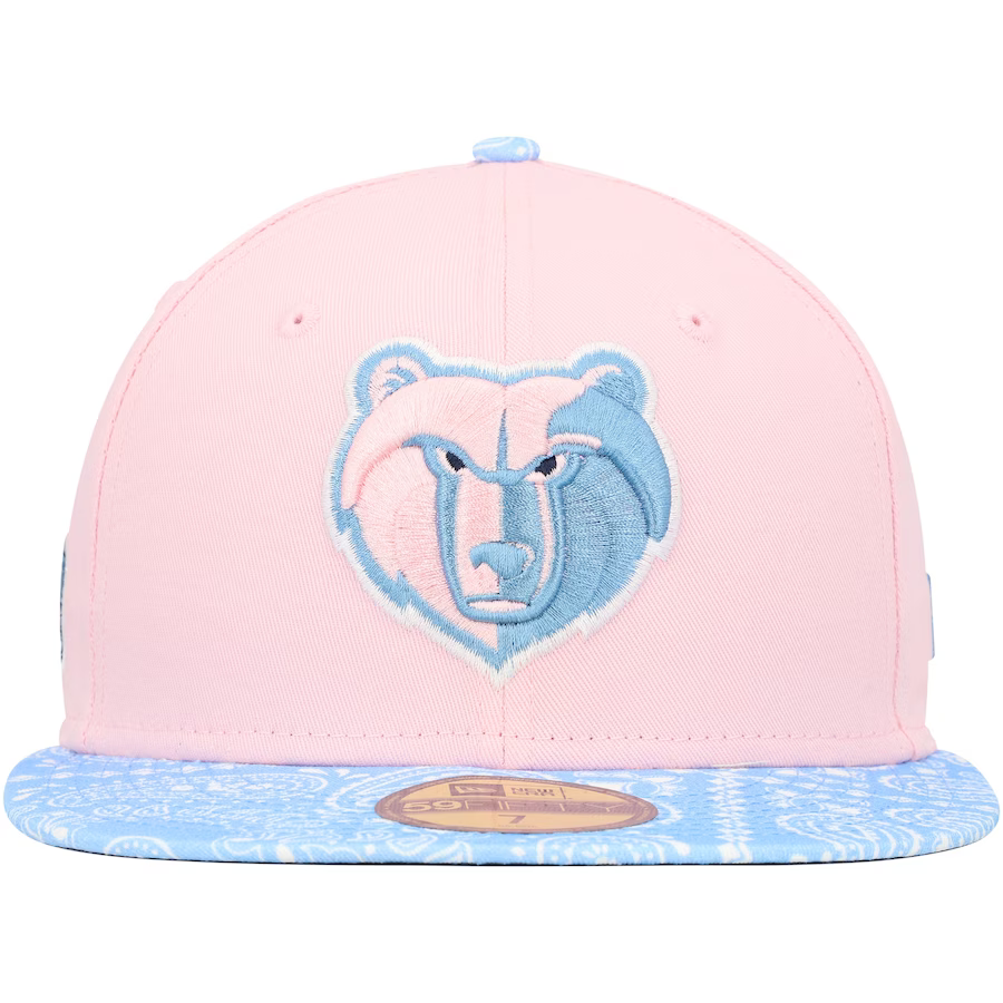 New Era Memphis Grizzlies Pink/Light Blue Paisley Visor 59FIFTY Fitted
