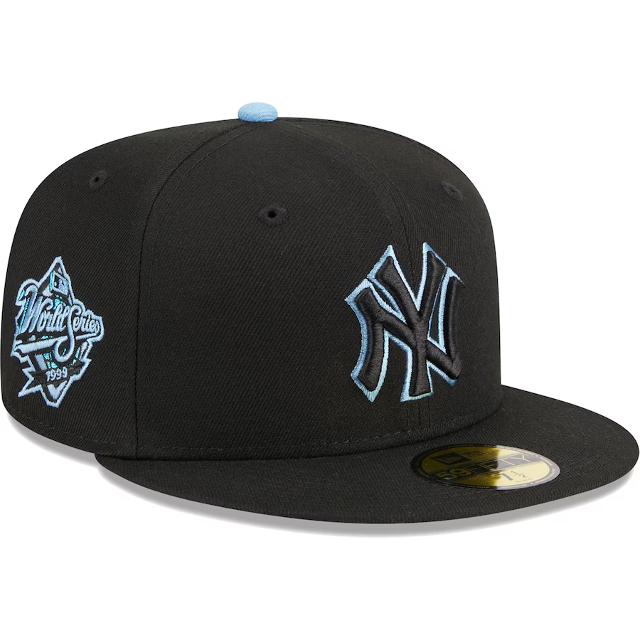 New York Yankees New Era 1999 World Series Sky Blue Undervisor 59FIFTY  Fitted Hat - Tan