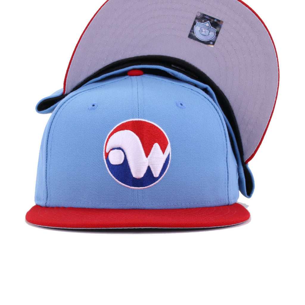 New Era Winnipeg Whips Sky Blue Scarlet 59FIFTY Fitted Hat