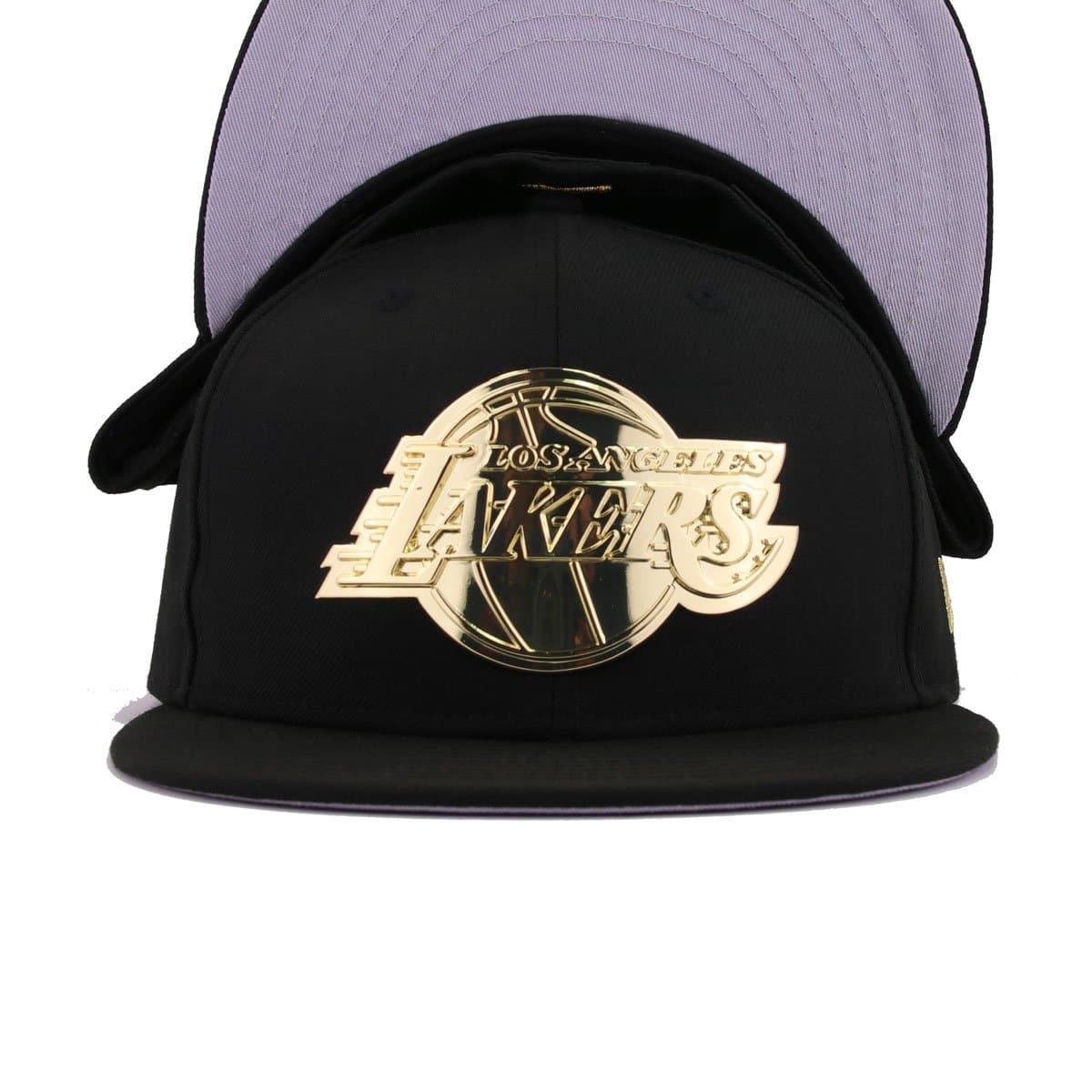 NBA Los Angeles Lakers Purple Gold Metal Badge Era 59Fifty Fitted Hat Cap  Basket