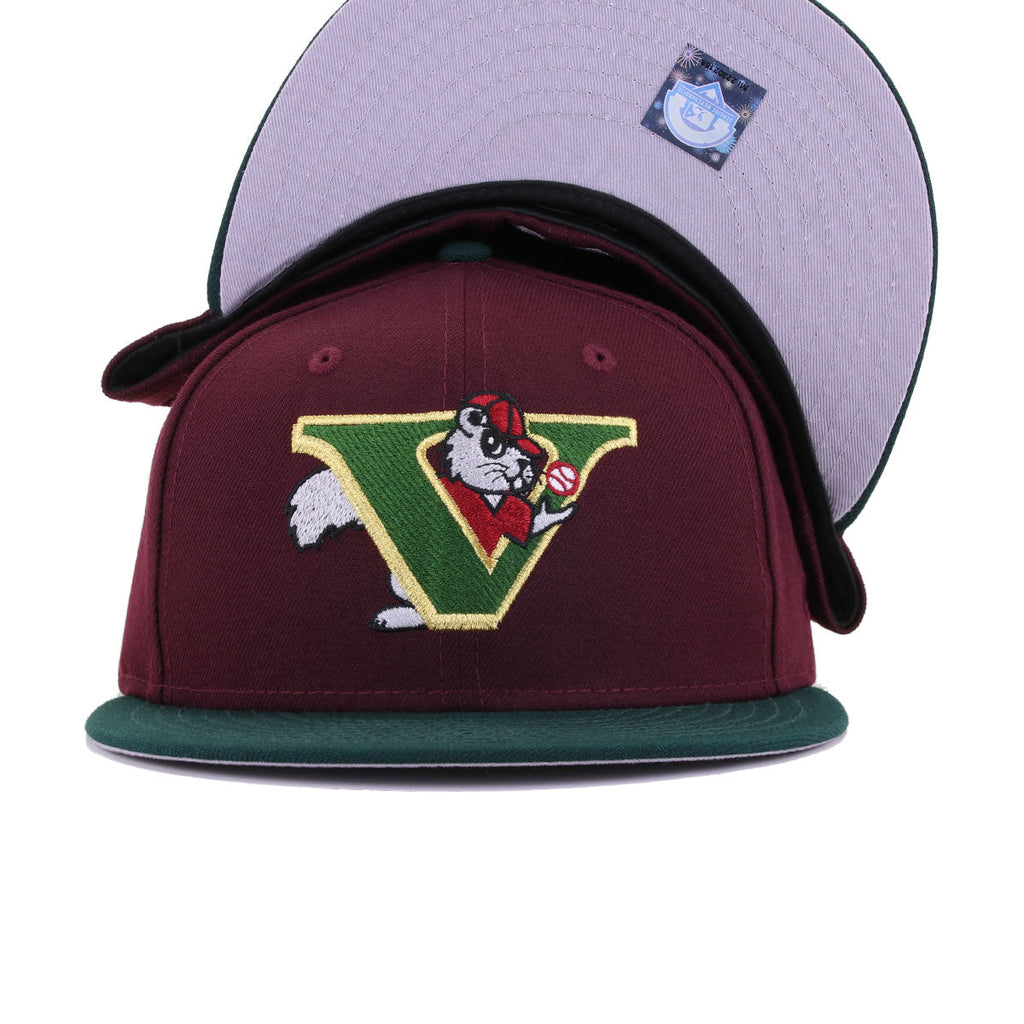 New Era Visalia Oaks Maroon Dark Green 59FIFTY Fitted Hat