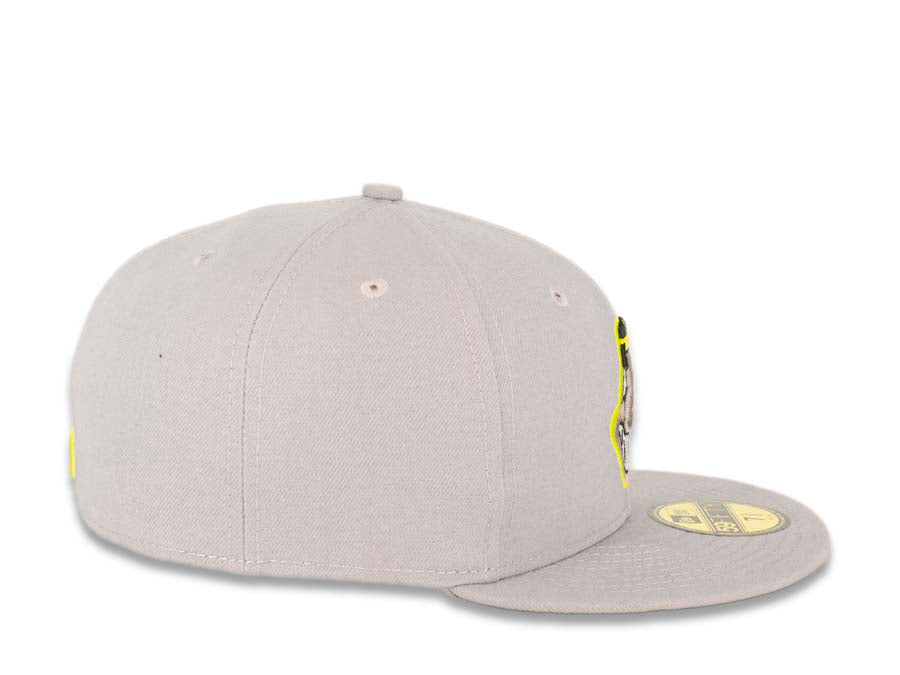 New Era Cleveland Indians Light Gray/Yellow Chief Wahoo 59FIFTY Fitted Hat