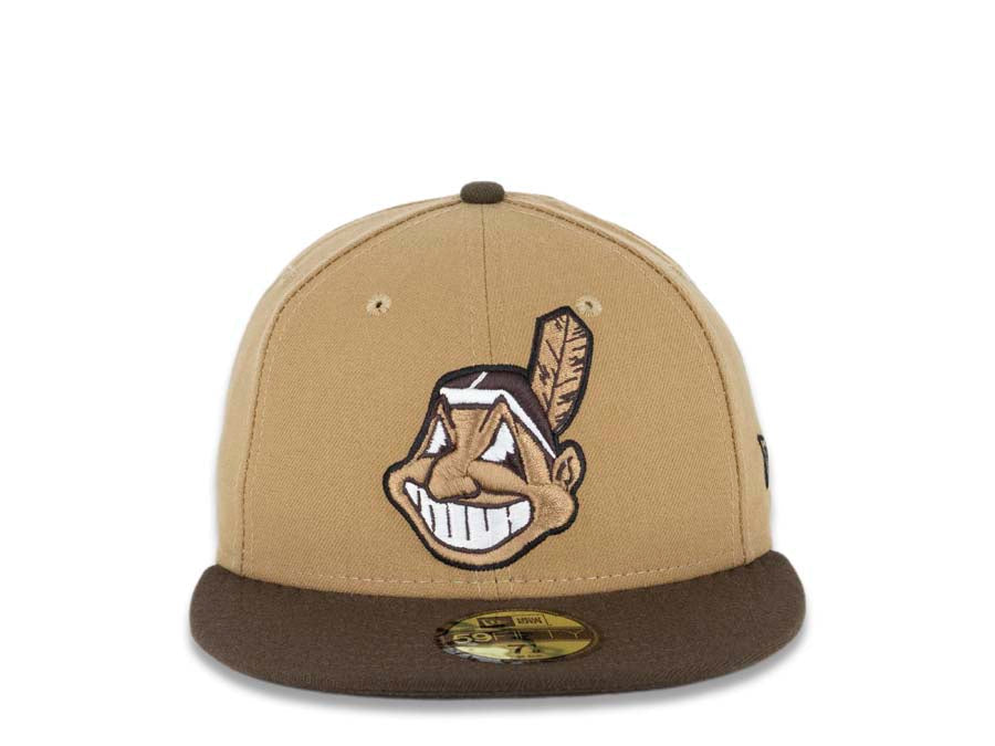 New Era Cleveland Indians Khaki/Brown Chief Wahoo 59FIFTY Fitted Hat