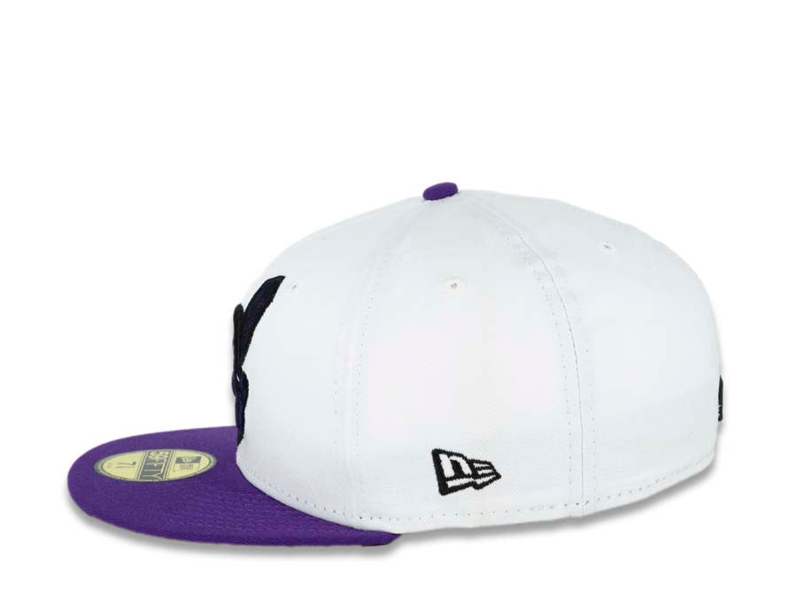 New Era Cleveland Indians White/Purple Chief Wahoo 59FIFTY Fitted Hat