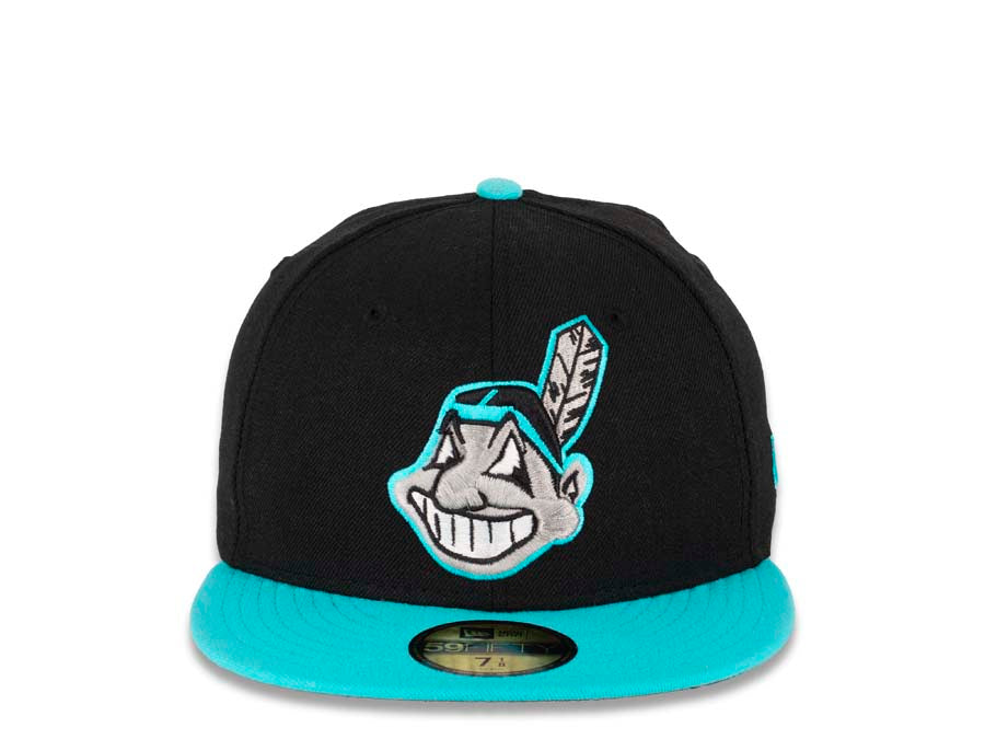 New Era Cleveland Indians Black/Vice Blue Chief Wahoo 59FIFTY Fitted Hat