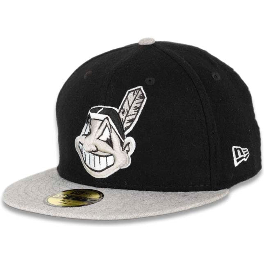 New Era Cleveland Indians Black/Gray Chief Wahoo 59FIFTY Fitted Hat