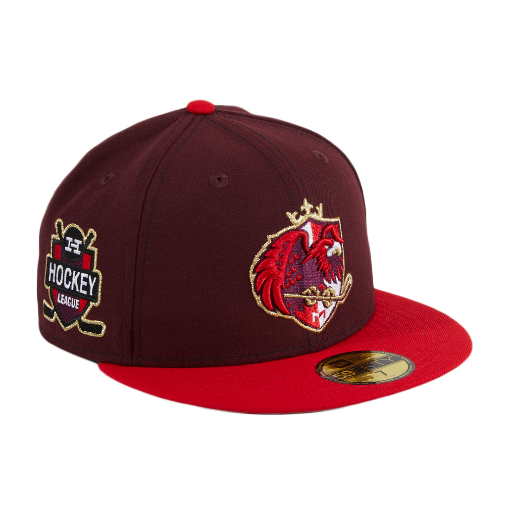 New Era 32 Designs Montreal Reign Maroon Hat Club Hockey League 59FIFTY Fitted Hat
