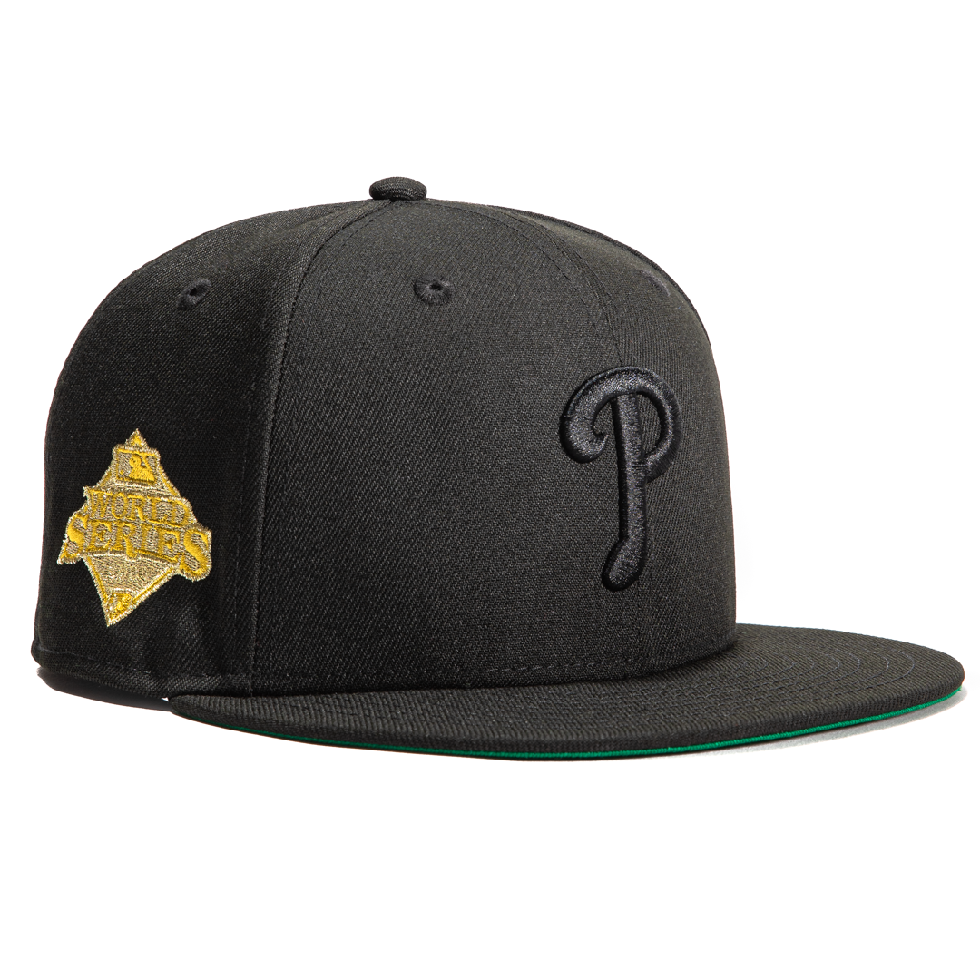 New Era Philadelphia Phillies Gold Digger 2008 World Series Patch Hat Club Exclusive 59FIFTY Fitted Hat Black