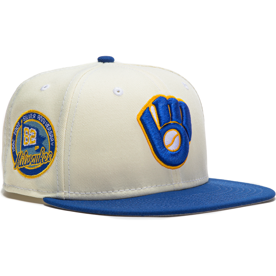 New Era  Milwaukee Brewers White Dome Silver Anniversary 59FIFTY Fitted Hat