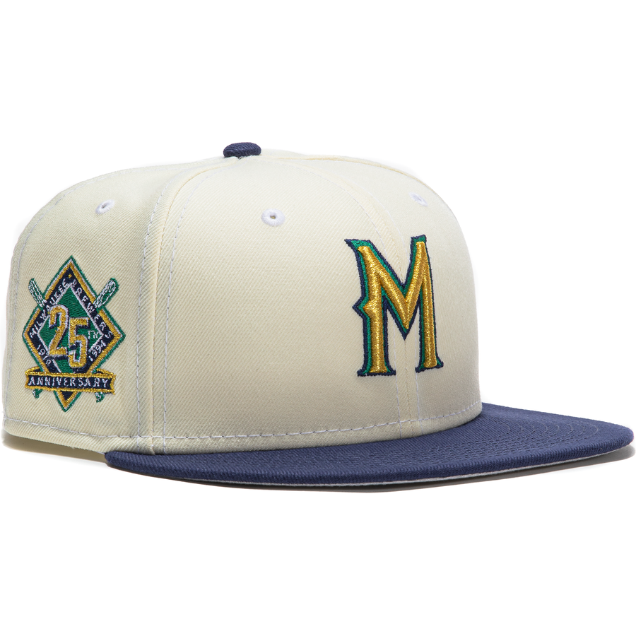 New Era  Milwaukee Brewers White Dome 25th Anniversary 59FIFTY Fitted Hat