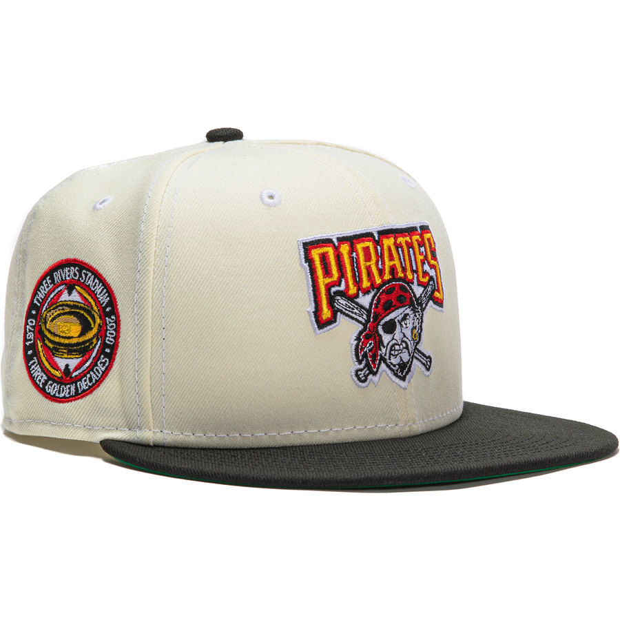 Black Pittsburgh Pirates Red Visor Yellow Bottom Three Rivers Stadium Side  Patch New Era 9Fifty Snapback