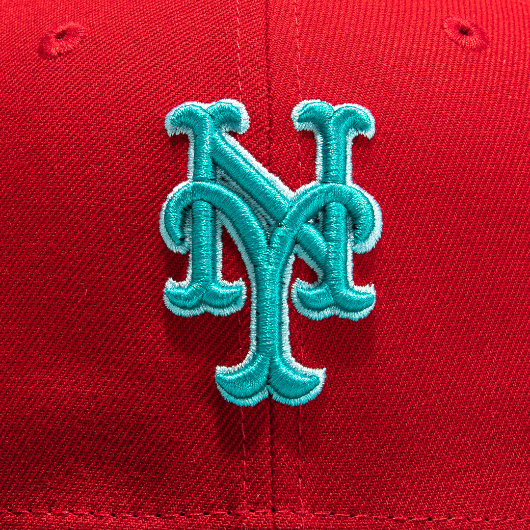 New Era New York Mets Captain Planet 2.0 Shea Stadium Patch Hat Club Exclusive 59Fifty Fitted Hat Red/Teal