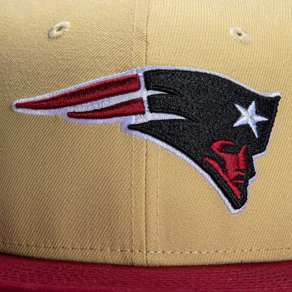 New Era New England Patriots Tan/Cardinal 2004 Super Bowl 59FIFTY Fitted Hat