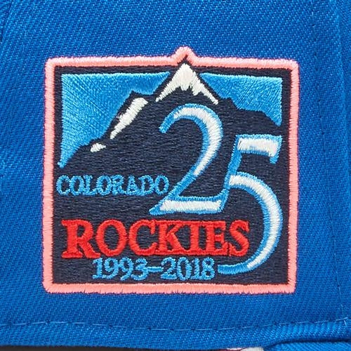 New Era Colorado Rockies 25th Anniversary Striped Under Brim With Side Patch 59FIFTY Fitted Hat