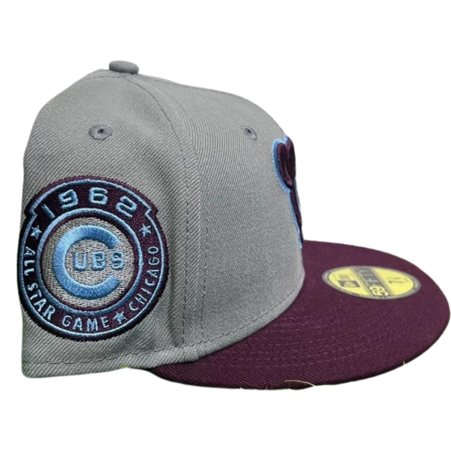 New Era Chicago Cubs Gray/Purple 1962 All-Star Game Sky Blue Undervisor 59FIFTY Fitted Hat