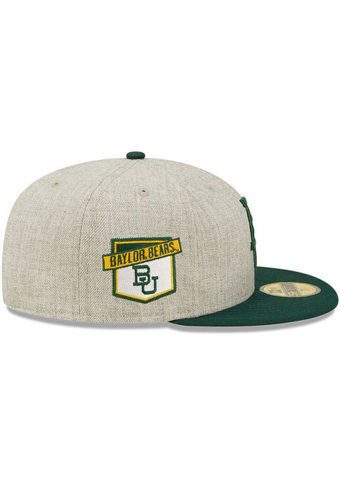 New Era Baylor Bears Grey Heather Patch 59FIFTY Fitted Hat