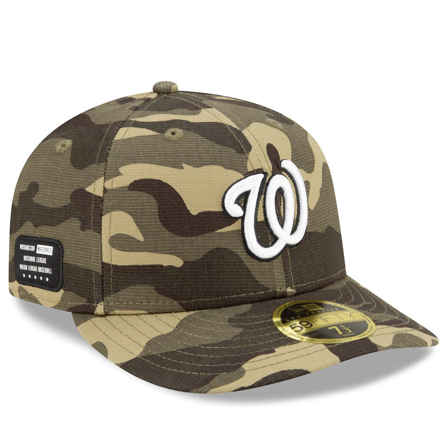 New Era Washington Nationals 2021 Camo Armed Forces Day On-Field Low Profile 59FIFTY Fitted Hat