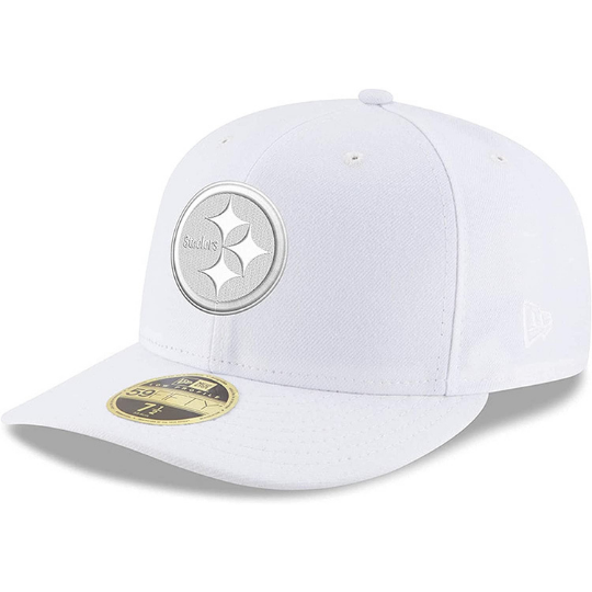 New Era Pittsburgh Steelers White on White Low Profile 59FIFTY Fitted Hat