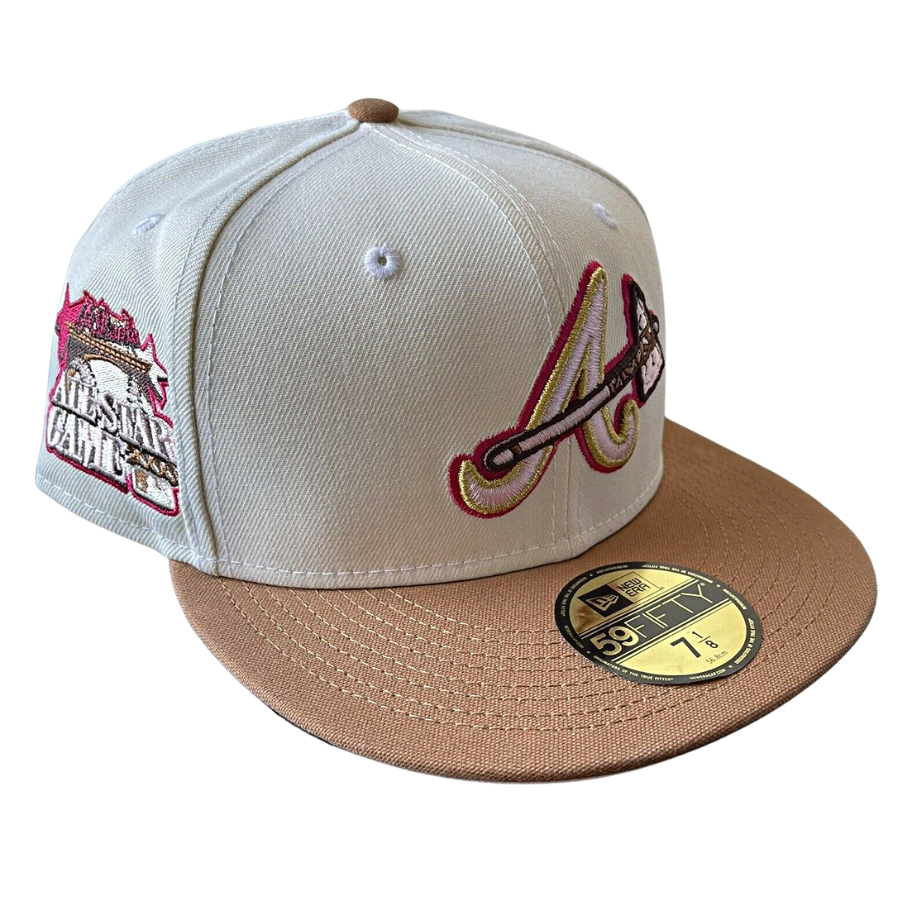 Atlanta Braves New Era Pink Undervisor 59FIFTY Fitted Hat - Brown