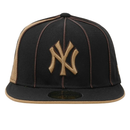 New Era New York Yankees Pin Stripe Black & Wheat 59FIFTY Fitted Hat