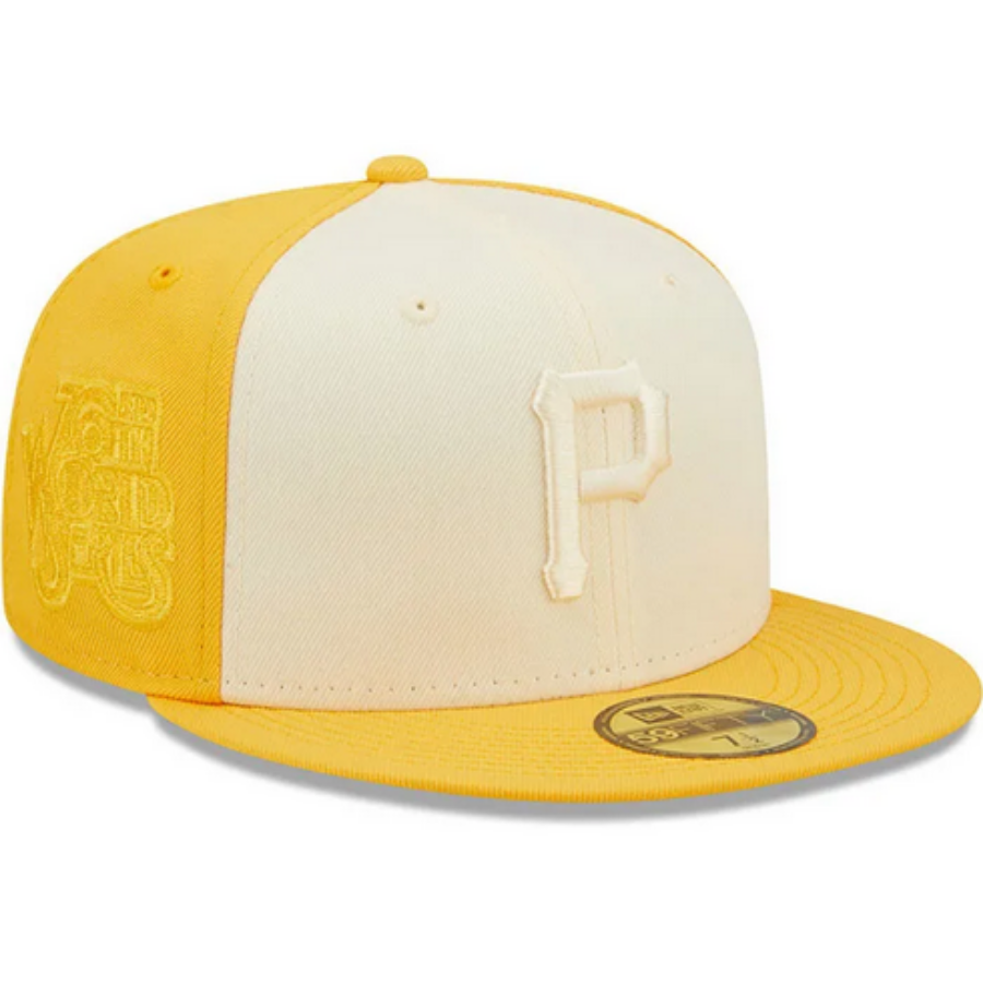 New Era Pittsburgh Pirates Mens Yellow Tonal 2 Tone 59FIFTY Fitted Hat