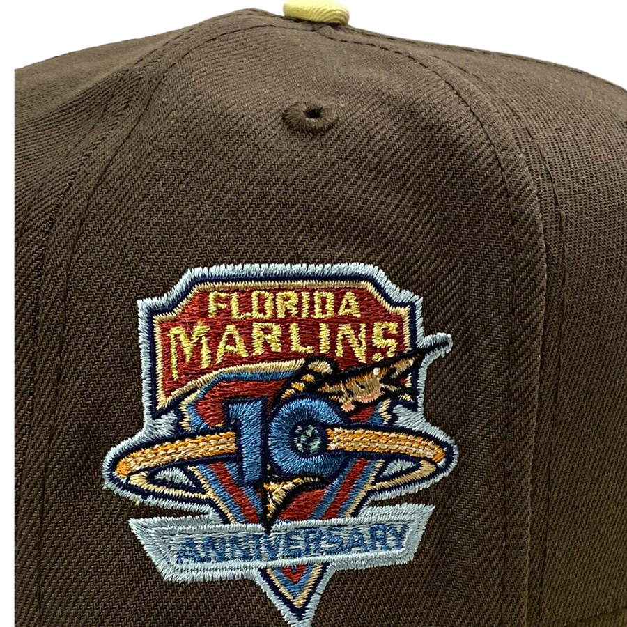 New Era Florida Marlins Two Tone Dark Brown/Yellow 10th Anniversary 59FIFTY Fitted Hat