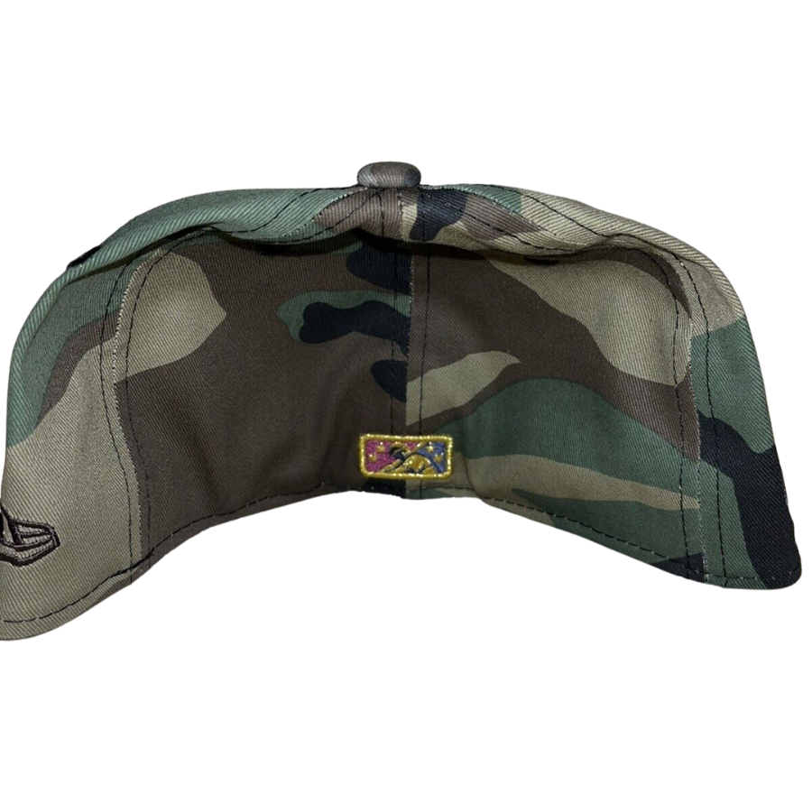 New Era Buffalo Bison Woodland Camo Red Undervisor 59FIFTY Fitted Hat