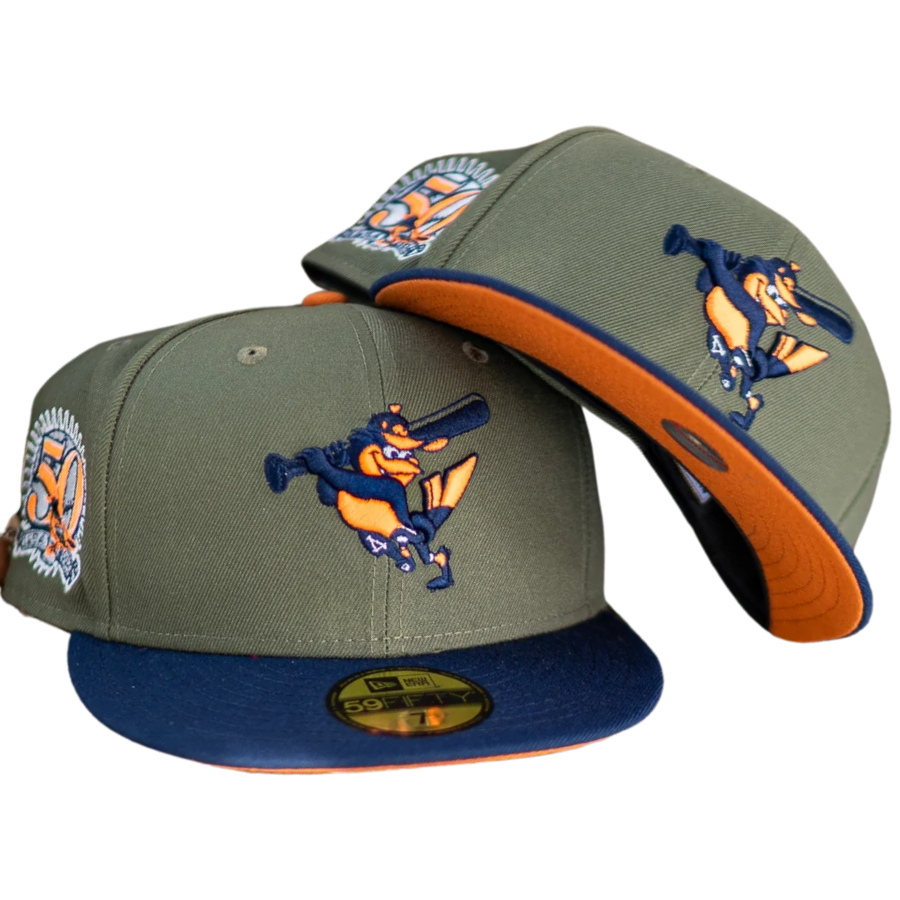 New Era Baltimore Orioles Olive/Navy 50th Anniversary Rust UV 59FIFTY Fitted Hat