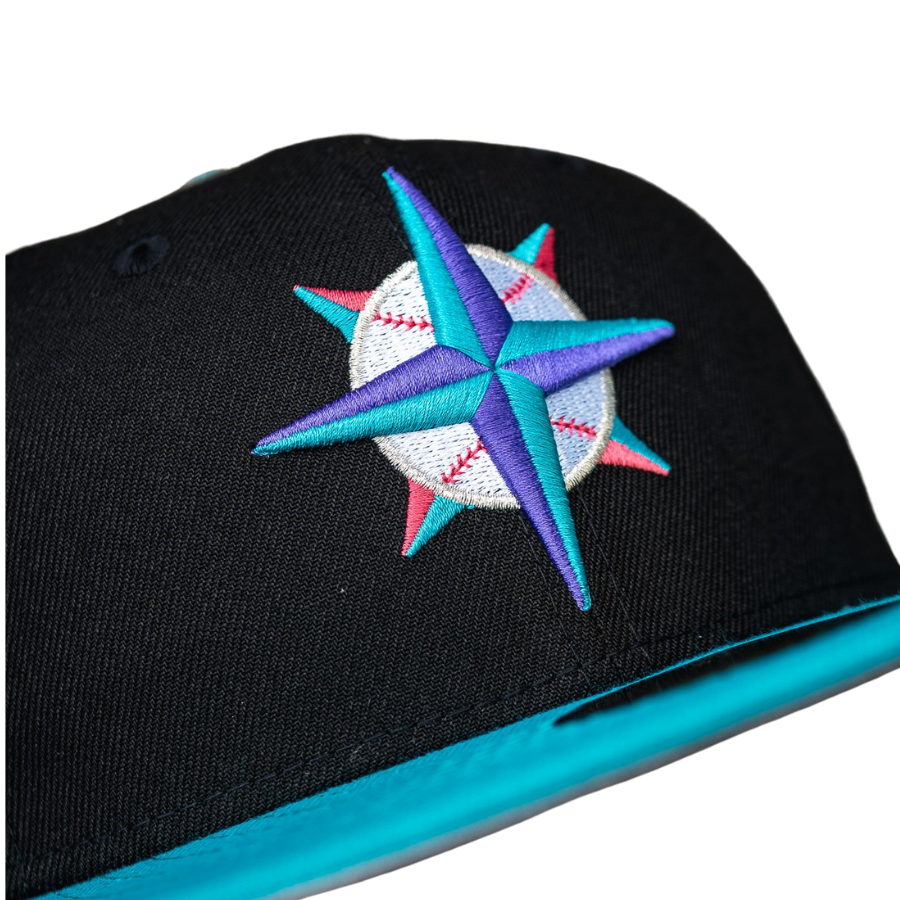 New Era Seattle Mariners Black/Teal 30th Anniversary Good Grey UV 59FIFTY Fitted Hat