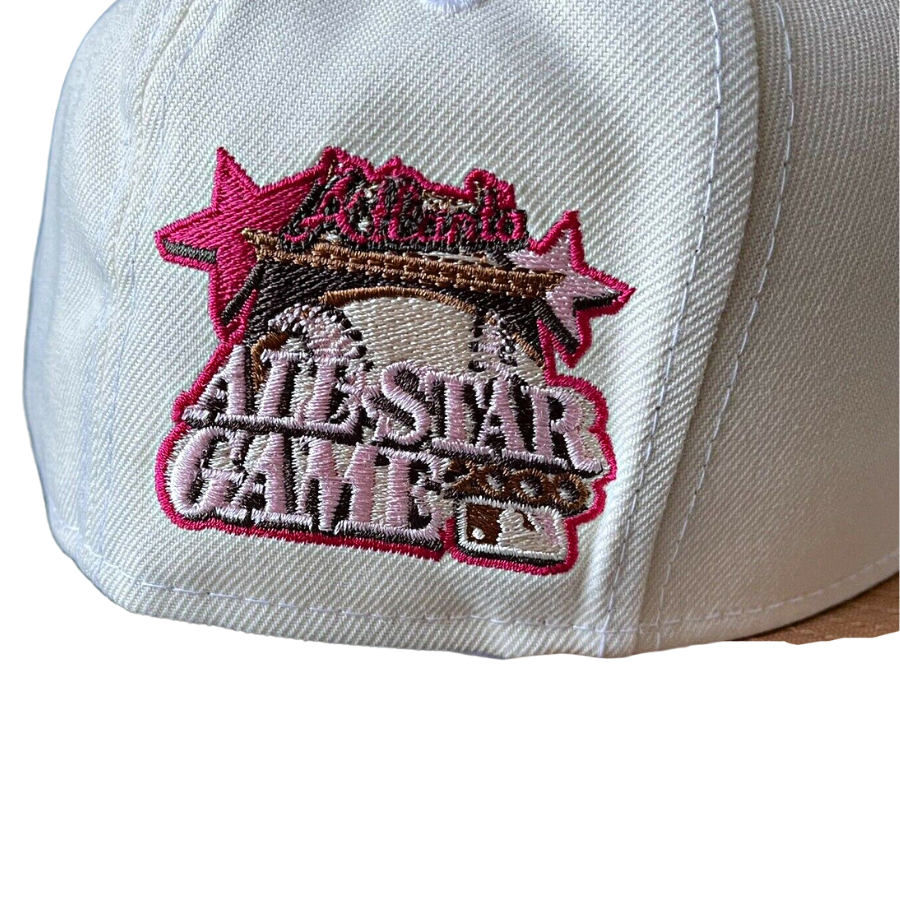 New Era Atlanta Braves Off-White/Light Brown 2000 All-Star Game Pink Undervisor 59FIFTY Fitted Hat