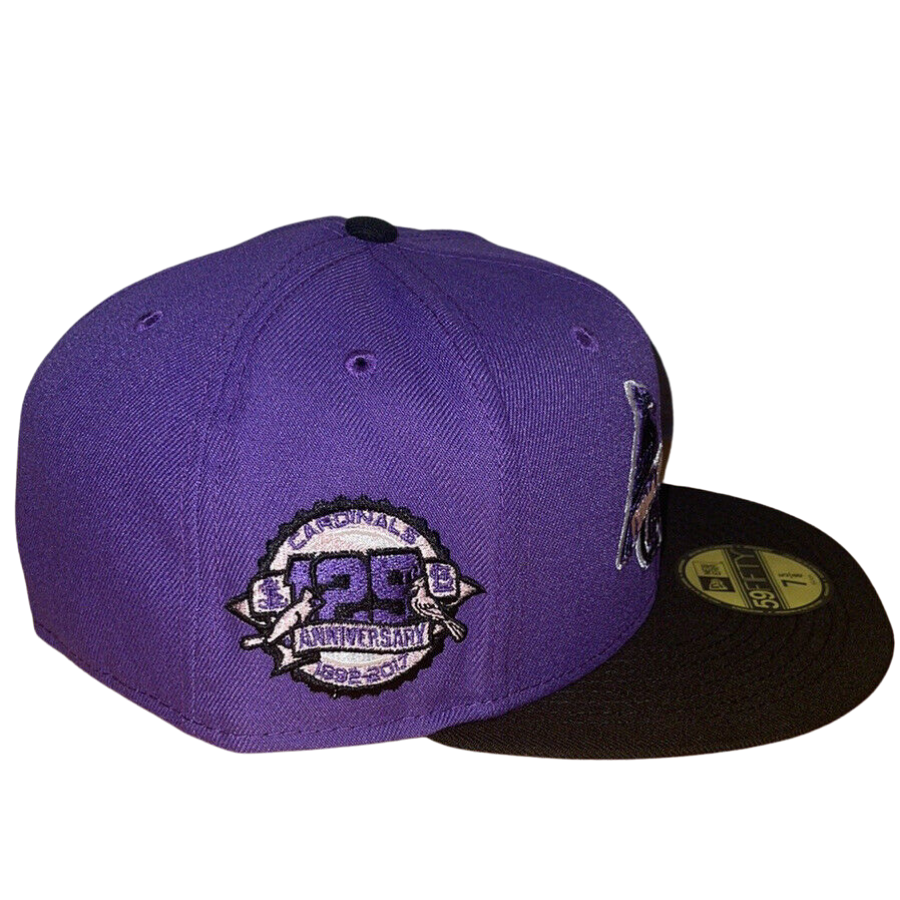 New Era St. Louis Cardinals Purple/Black 125th Anniversary Pink UV 59FIFTY Fitted Hat