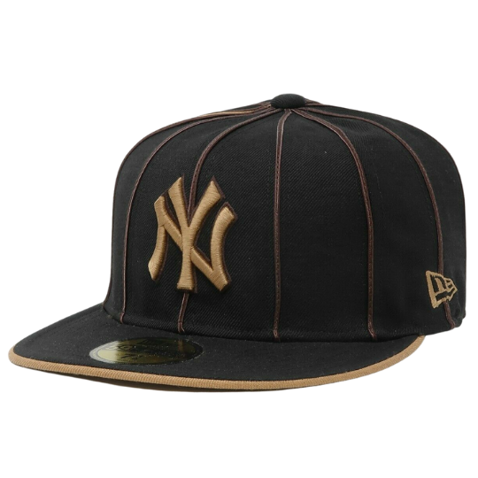 New Era New York Yankees Pin Stripe Black & Wheat 59FIFTY Fitted Hat