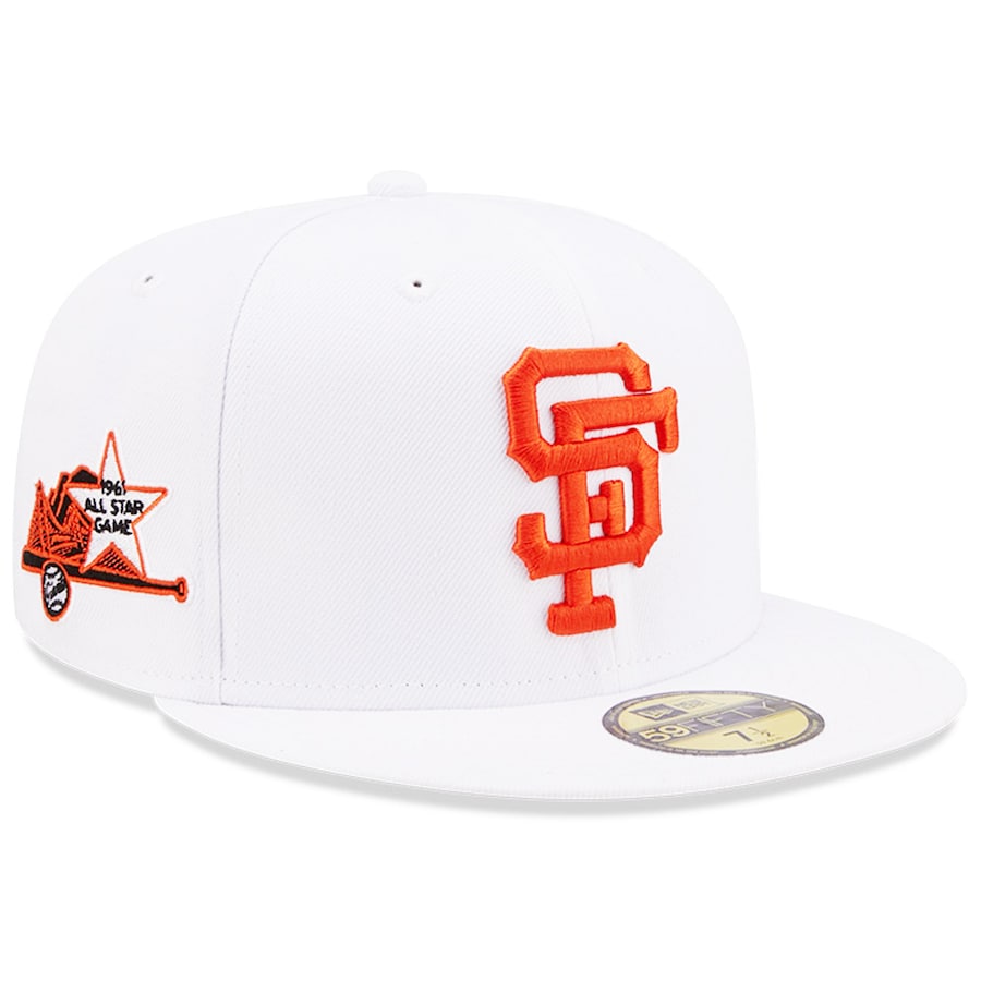 New Era White San Francisco Giants 1961 MLB All-Star Game Patch Undervisor 59FIFTY Fitted Hat