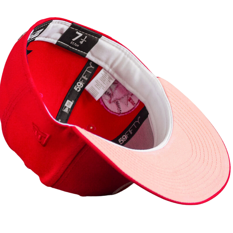 New Era Philadelphia Phillies Scarlet 1962 All-Star Game Peach Undervisor 59FIFTY Fitted Hat