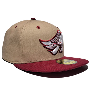 New Era Anaheim Angels Tan/Burgundy 59FIFTY Fitted Hat