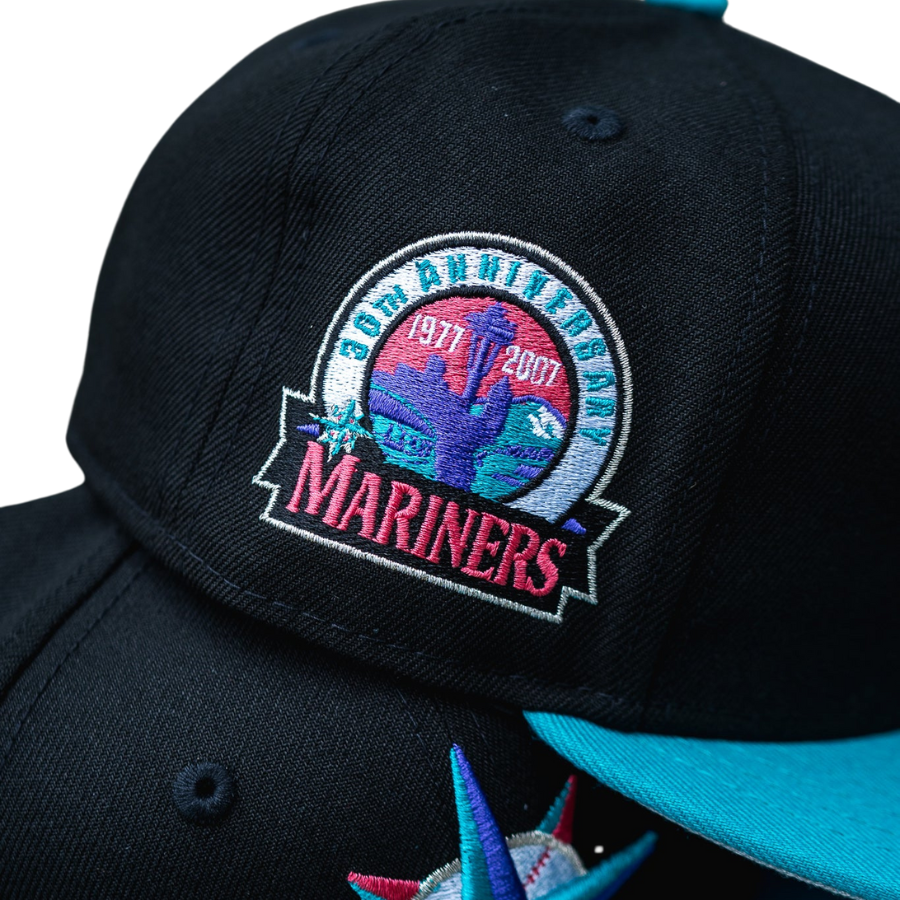 New Era Seattle Mariners Black/Teal 30th Anniversary Good Grey UV 59FIFTY Fitted Hat